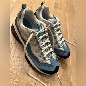 Skechers Blue, light Blue, Grey sneakers. Size 8.5 EUC